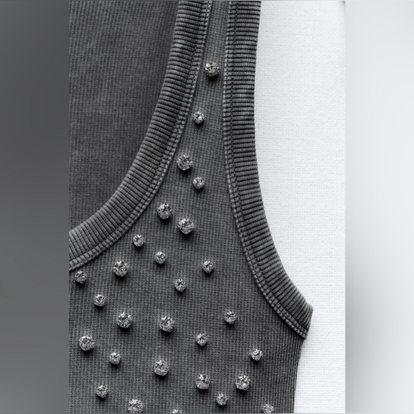 ZARA WASHED RIB JEWEL TANK TOP SIZE M
NEVER USED - Picture 5 of 6